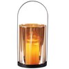 Smart Solar Smart Living 13.6 in. One Mantle Glass/Metal Hurricane LED Candle Lantern Black, 2PK 84148-LC